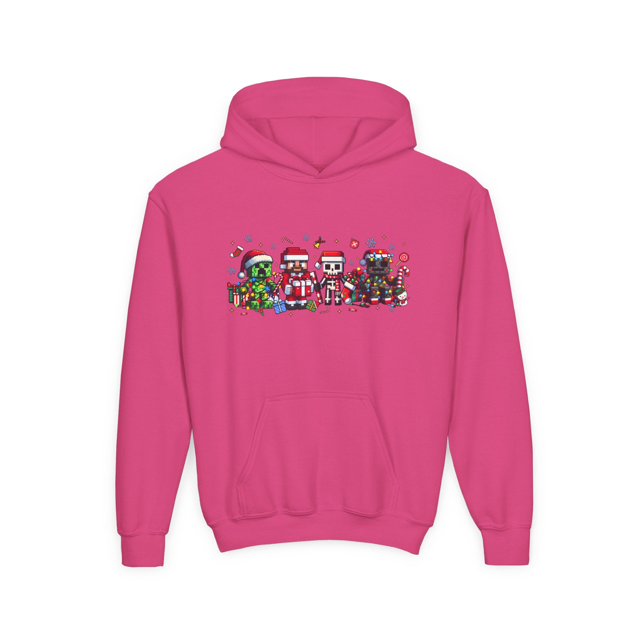 Festive Youth Hoodie with Christmas Character Design - Kids Holiday Sweatshirt