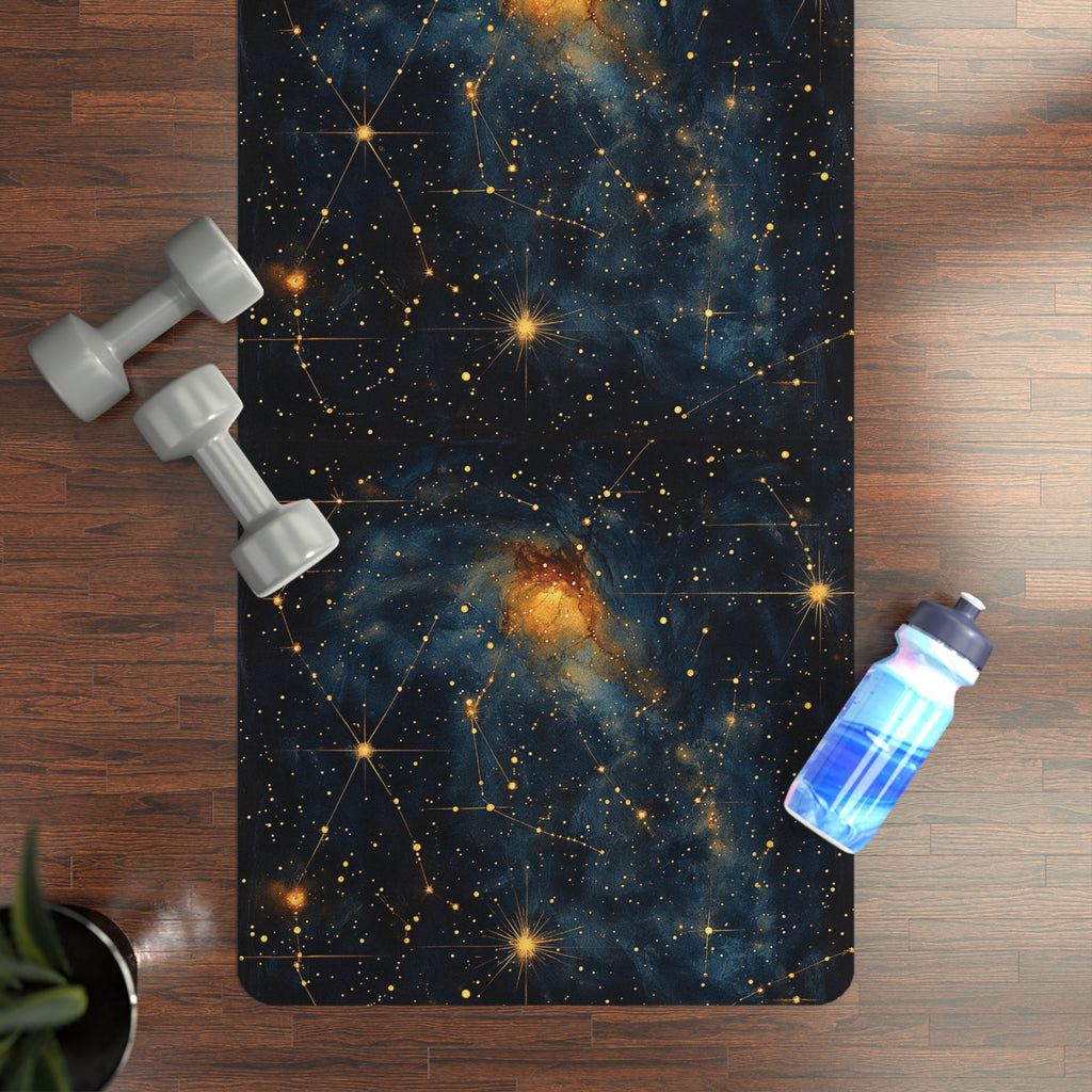 Nebula Starfield Rubber Yoga Mat — Cosmic Galaxy Workout Mat