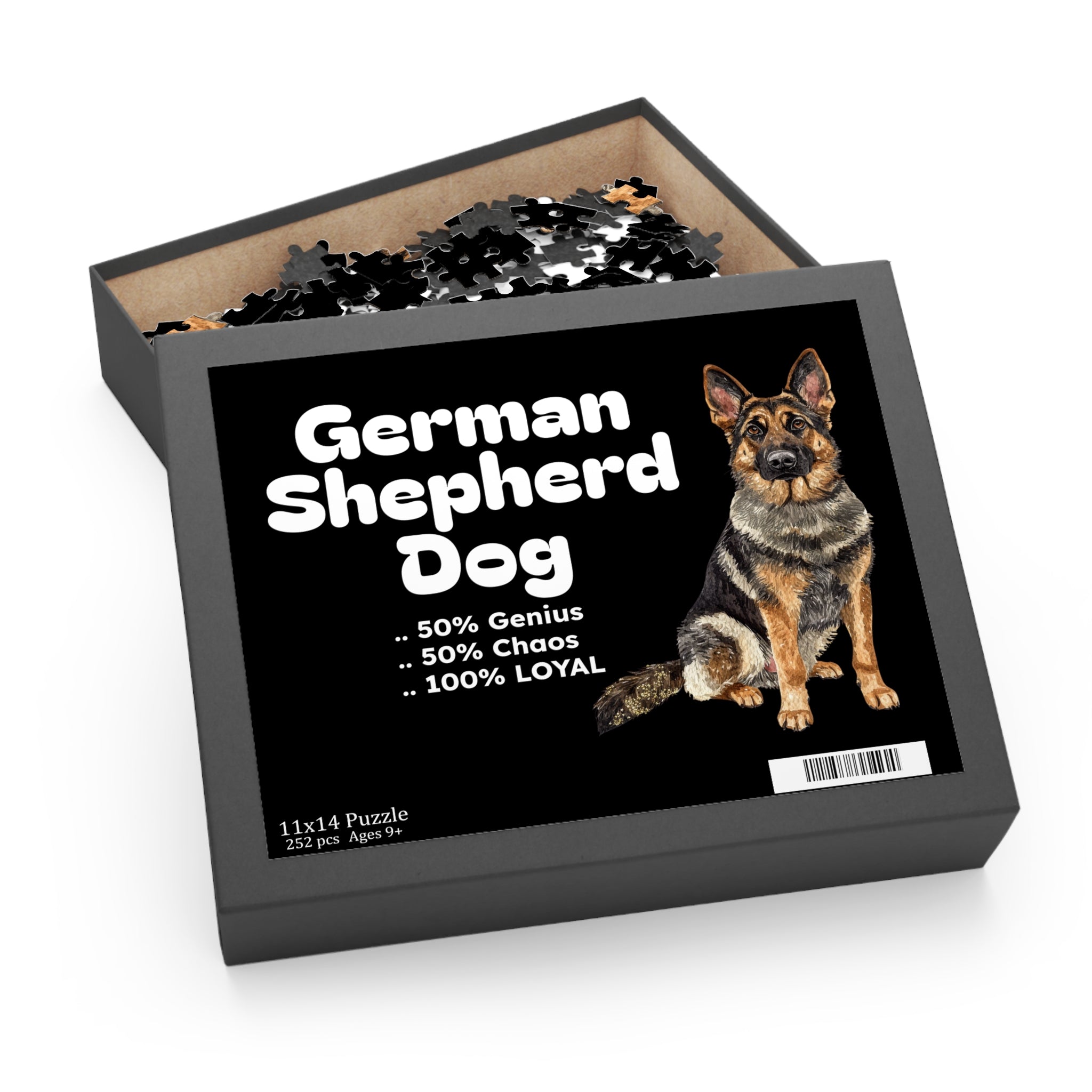 German Shepherd Dog Puzzle – 50% Genius 50% Chaos 100% Loyal (120/252/500 pcs)