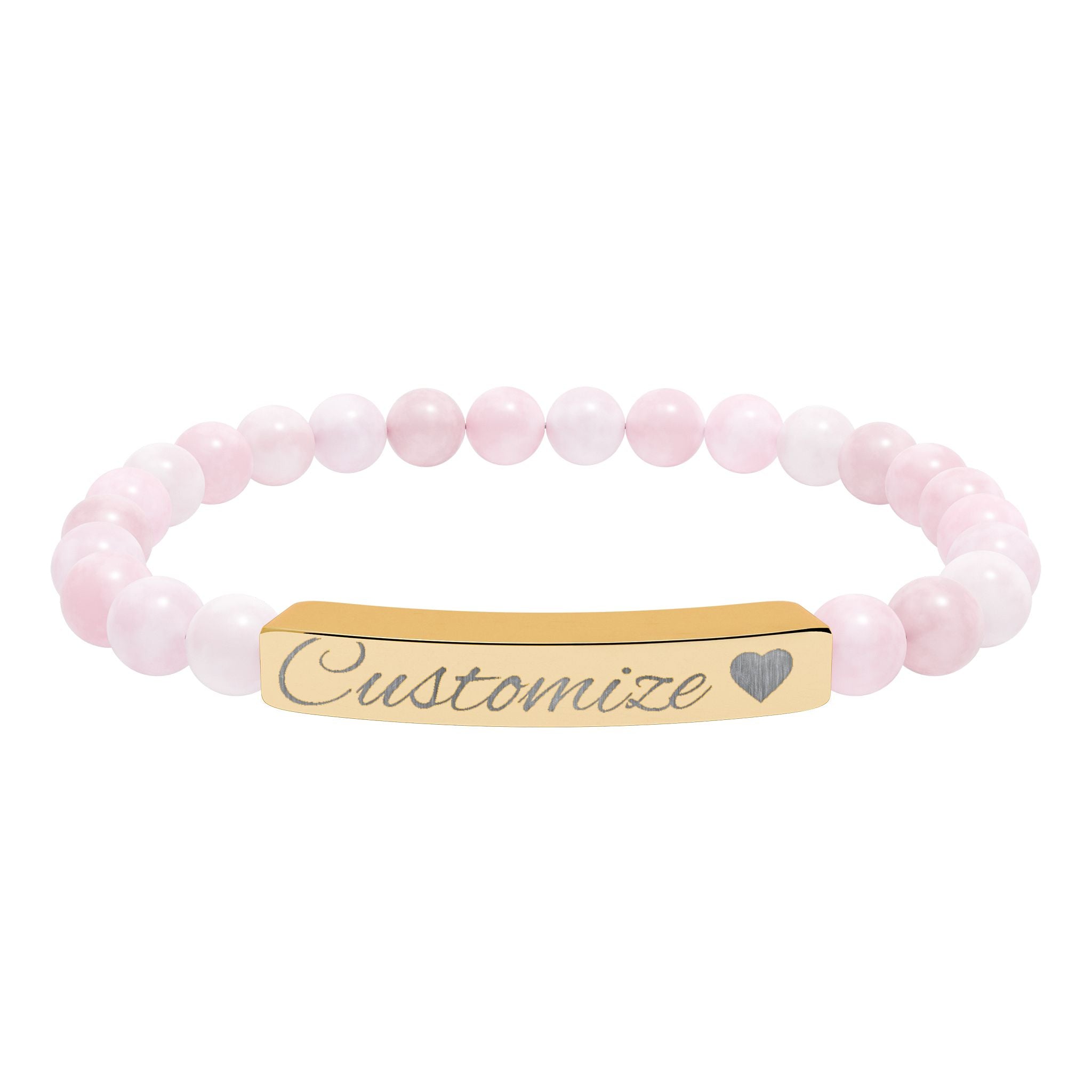 Custom Engraved Natural Stone Bar Bracelet