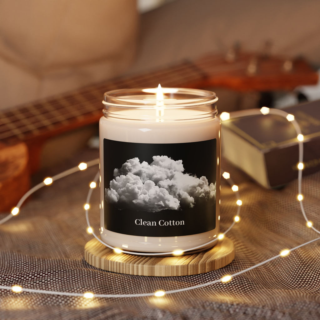 Clean Cotton Scented Soy Candle — 9oz  Fresh Linen Fragrance Jar