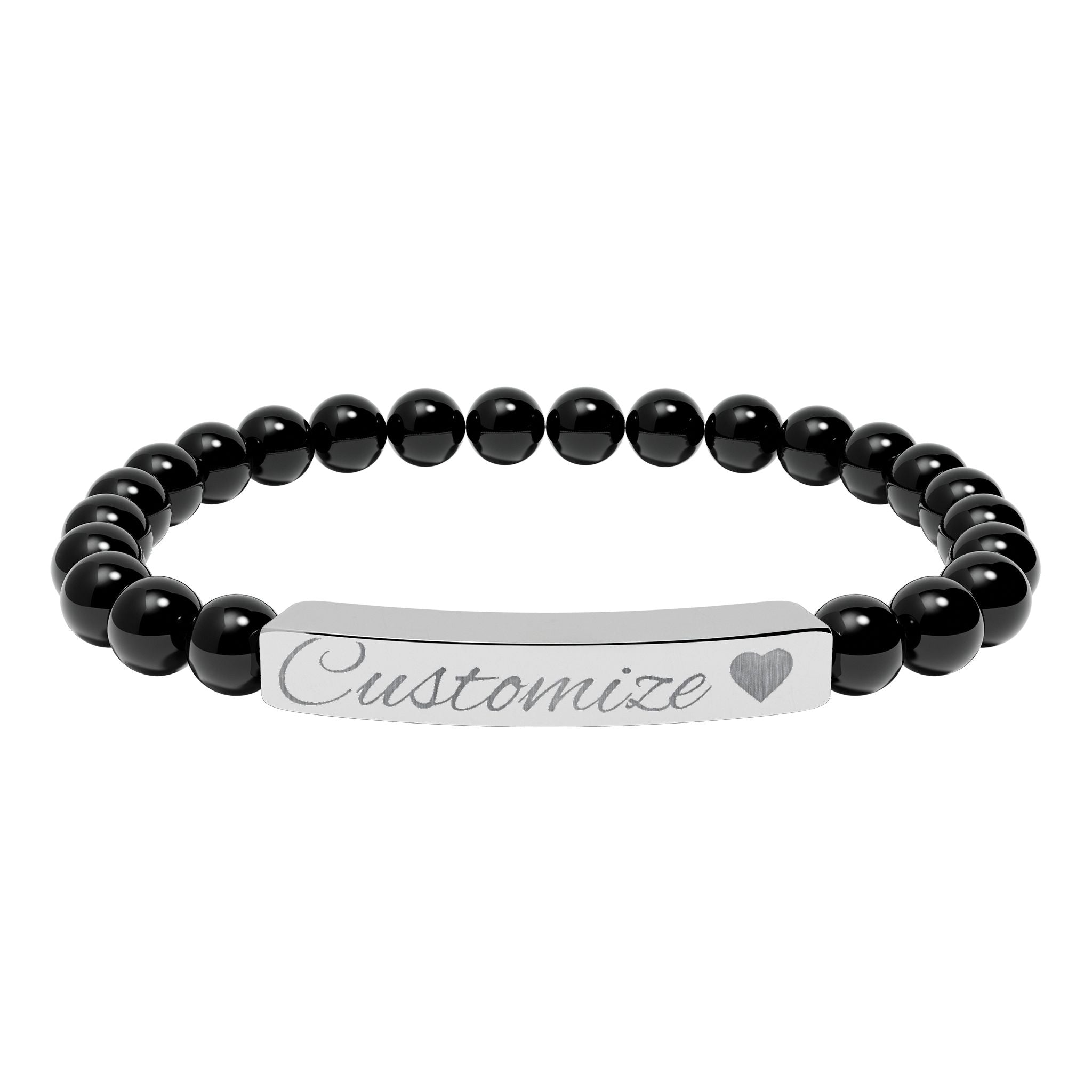 Custom Engraved Natural Stone Bar Bracelet