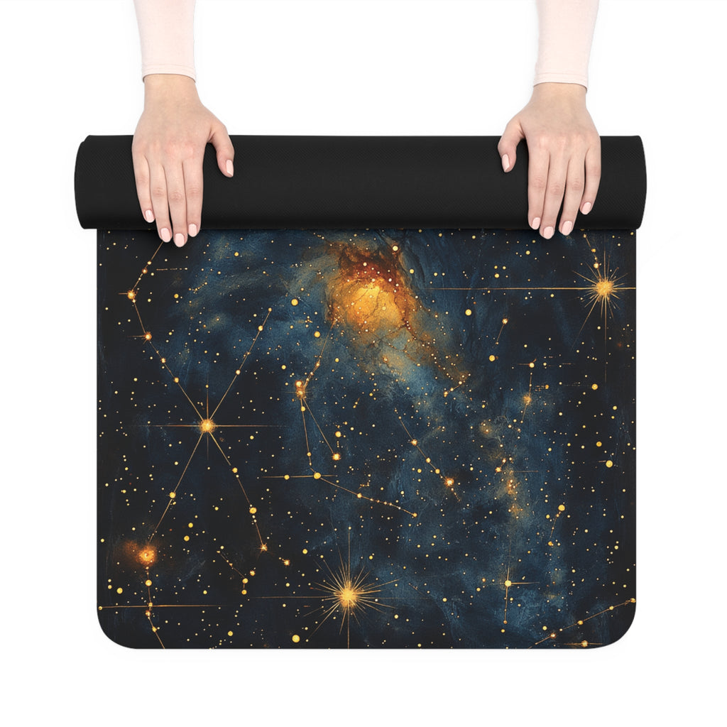 Nebula Starfield Rubber Yoga Mat — Cosmic Galaxy Workout Mat