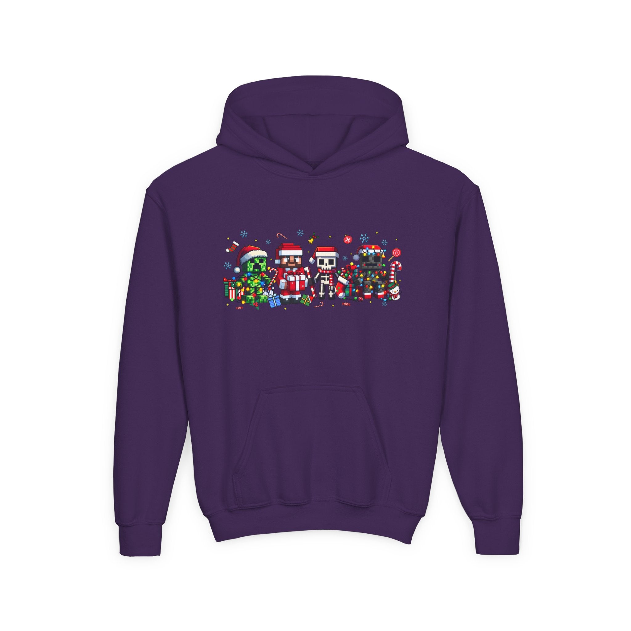 Festive Youth Hoodie with Christmas Character Design - Kids Holiday Sweatshirt