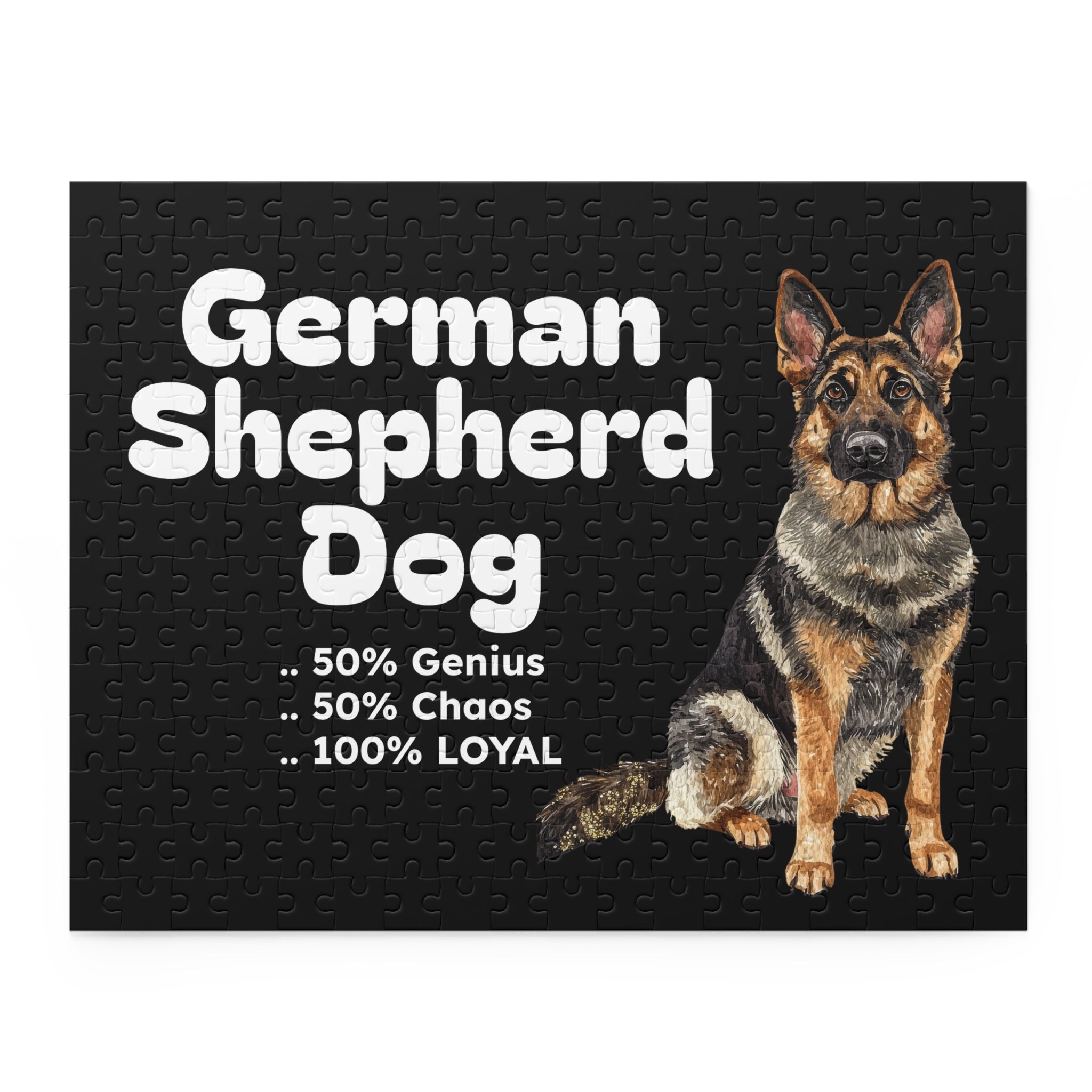 German Shepherd Dog Puzzle – 50% Genius 50% Chaos 100% Loyal (120/252/500 pcs)