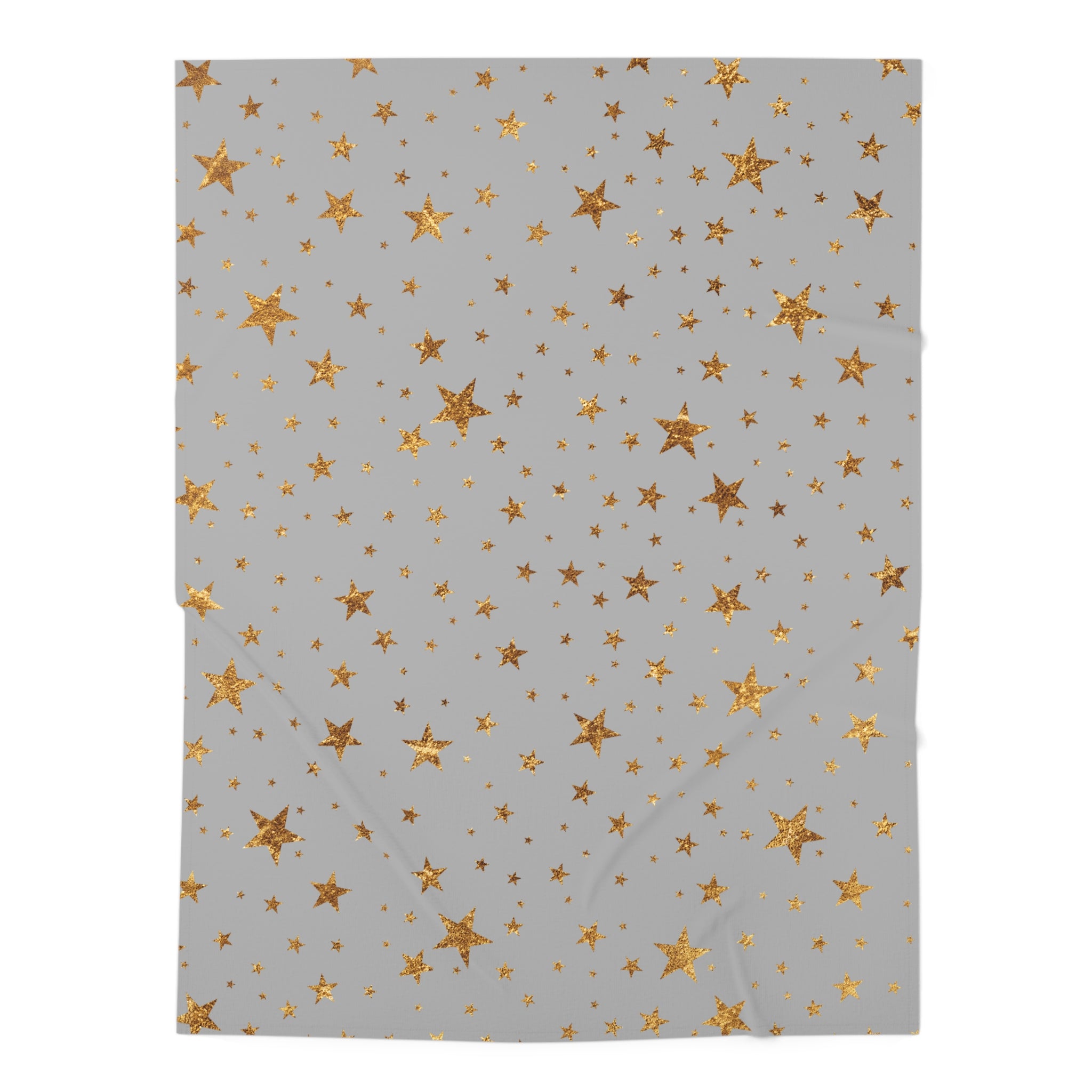 Gold Star Swaddle Blanket — Soft Grey Newborn Baby Wrap