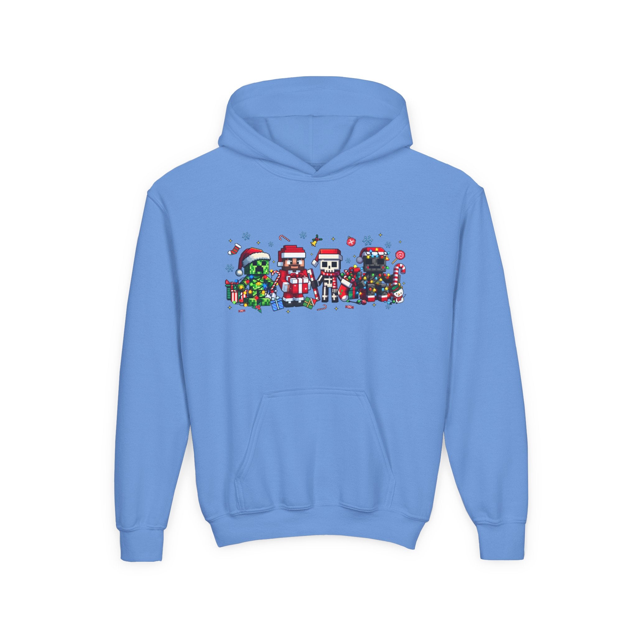 Festive Youth Hoodie with Christmas Character Design - Kids Holiday Sweatshirt