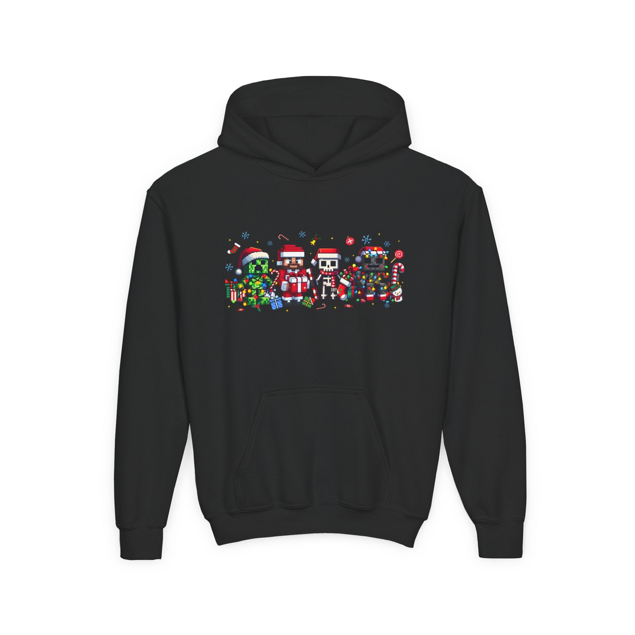 Festive Youth Hoodie with Christmas Character Design - Kids Holiday Sweatshirt