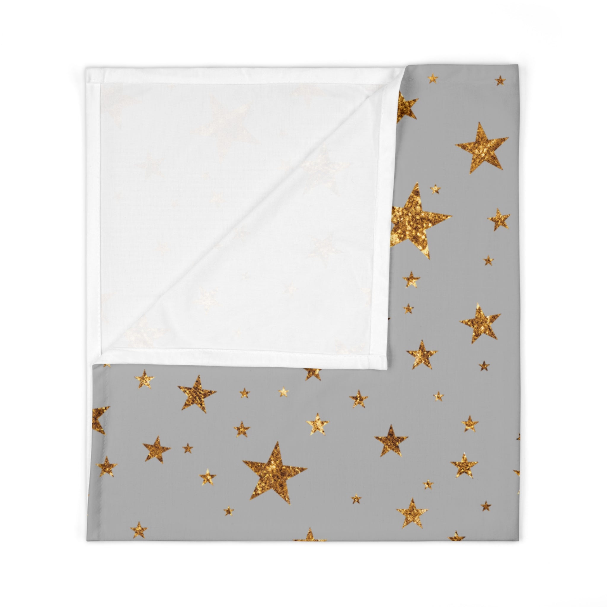 Gold Star Swaddle Blanket — Soft Grey Newborn Baby Wrap