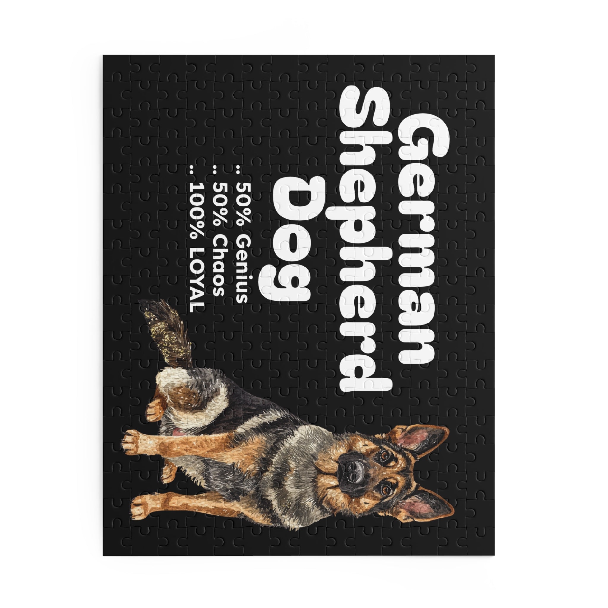 German Shepherd Dog Puzzle – 50% Genius 50% Chaos 100% Loyal (120/252/500 pcs)
