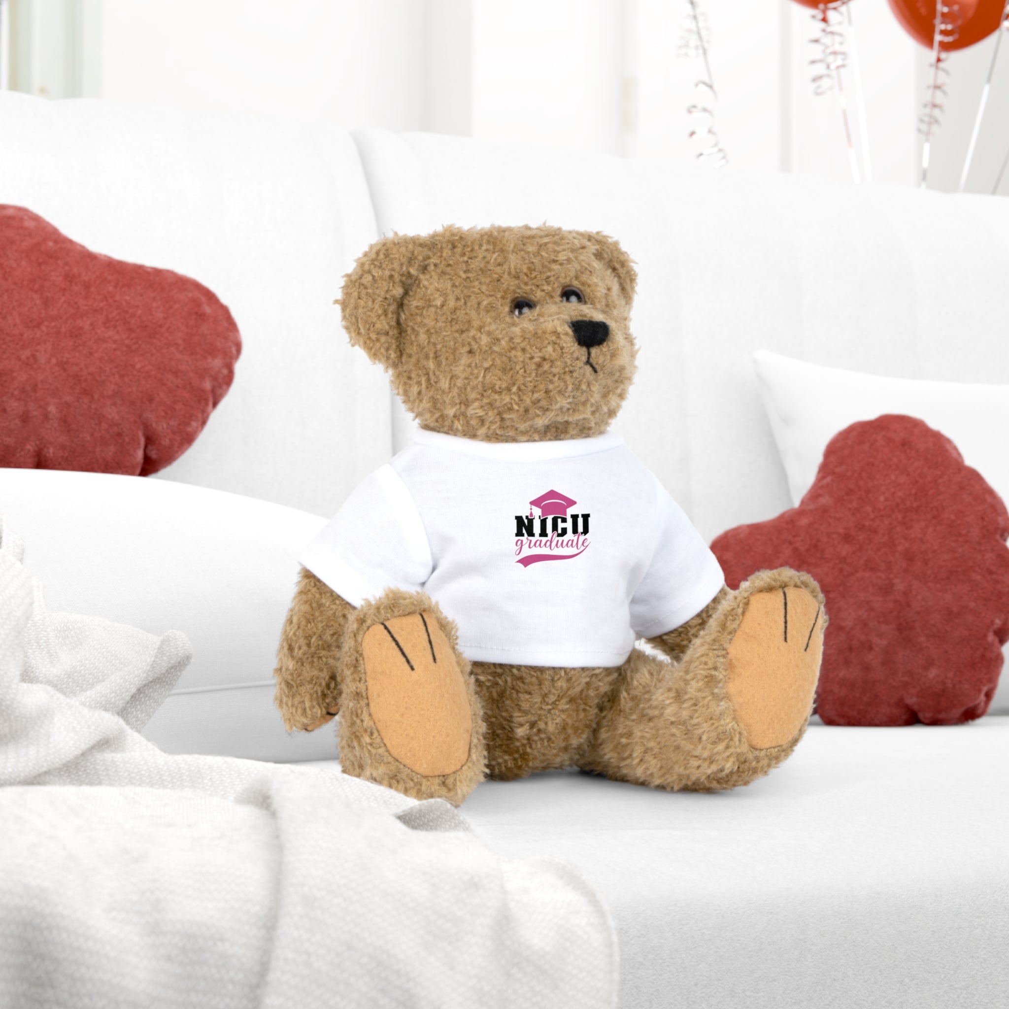 NICU Graduate Teddy Bear Plush with Graduation T-Shirt