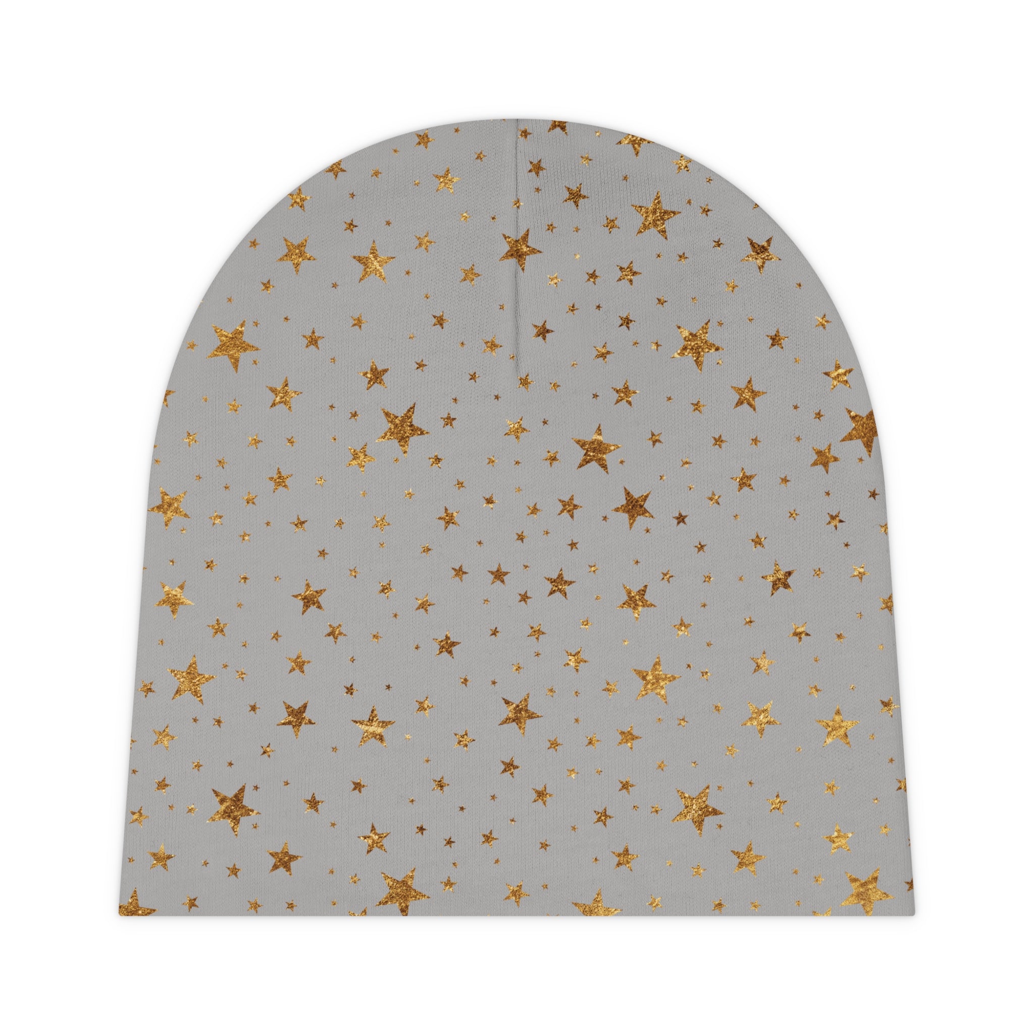 Baby Beanie — Gold Star Print Newborn Hat