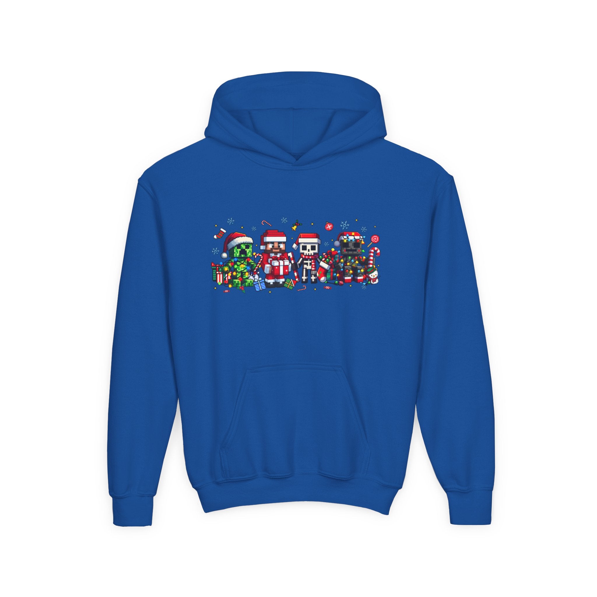 Festive Youth Hoodie with Christmas Character Design - Kids Holiday Sweatshirt