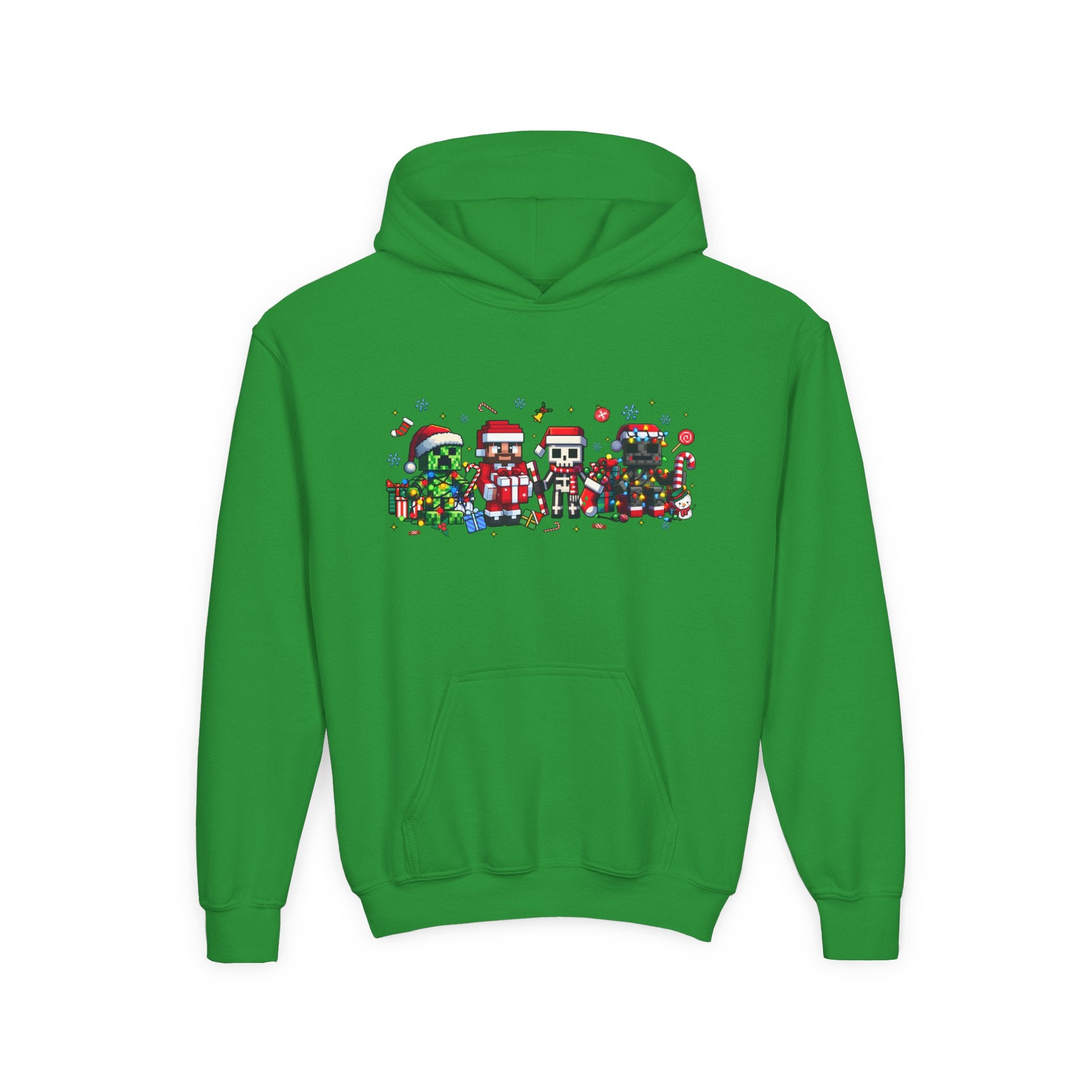 Festive Youth Hoodie with Christmas Character Design - Kids Holiday Sweatshirt
