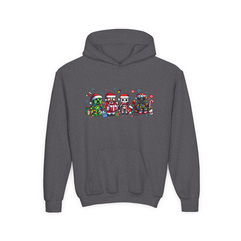 Festive Youth Hoodie with Christmas Character Design - Kids Holiday Sweatshirt
