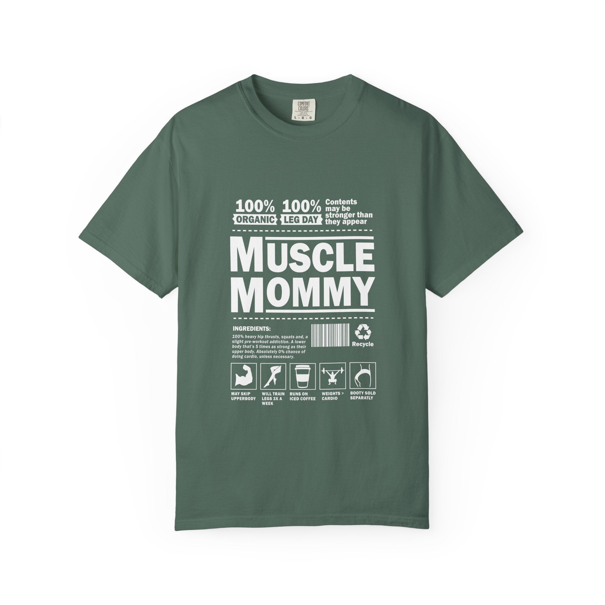 Muscle Mommy T-Shirt - Funny Gym Mom Workout Tee with Nutrition Facts