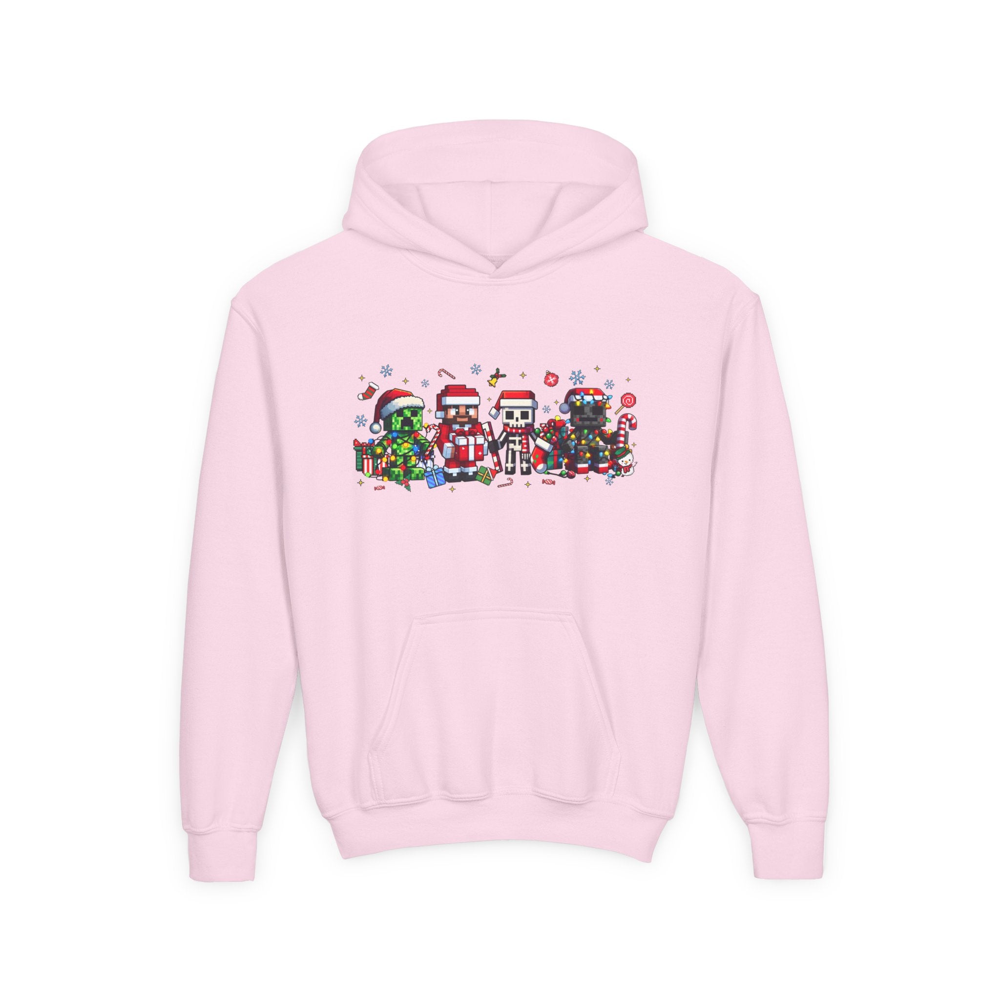 Festive Youth Hoodie with Christmas Character Design - Kids Holiday Sweatshirt