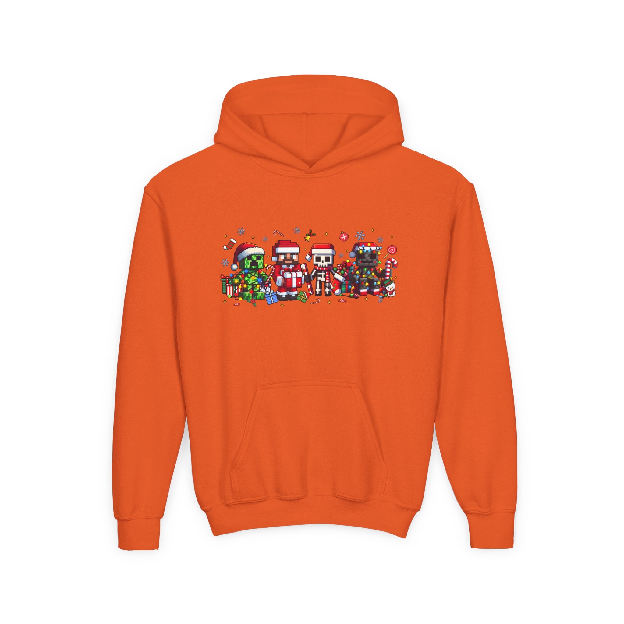 Festive Youth Hoodie with Christmas Character Design - Kids Holiday Sweatshirt