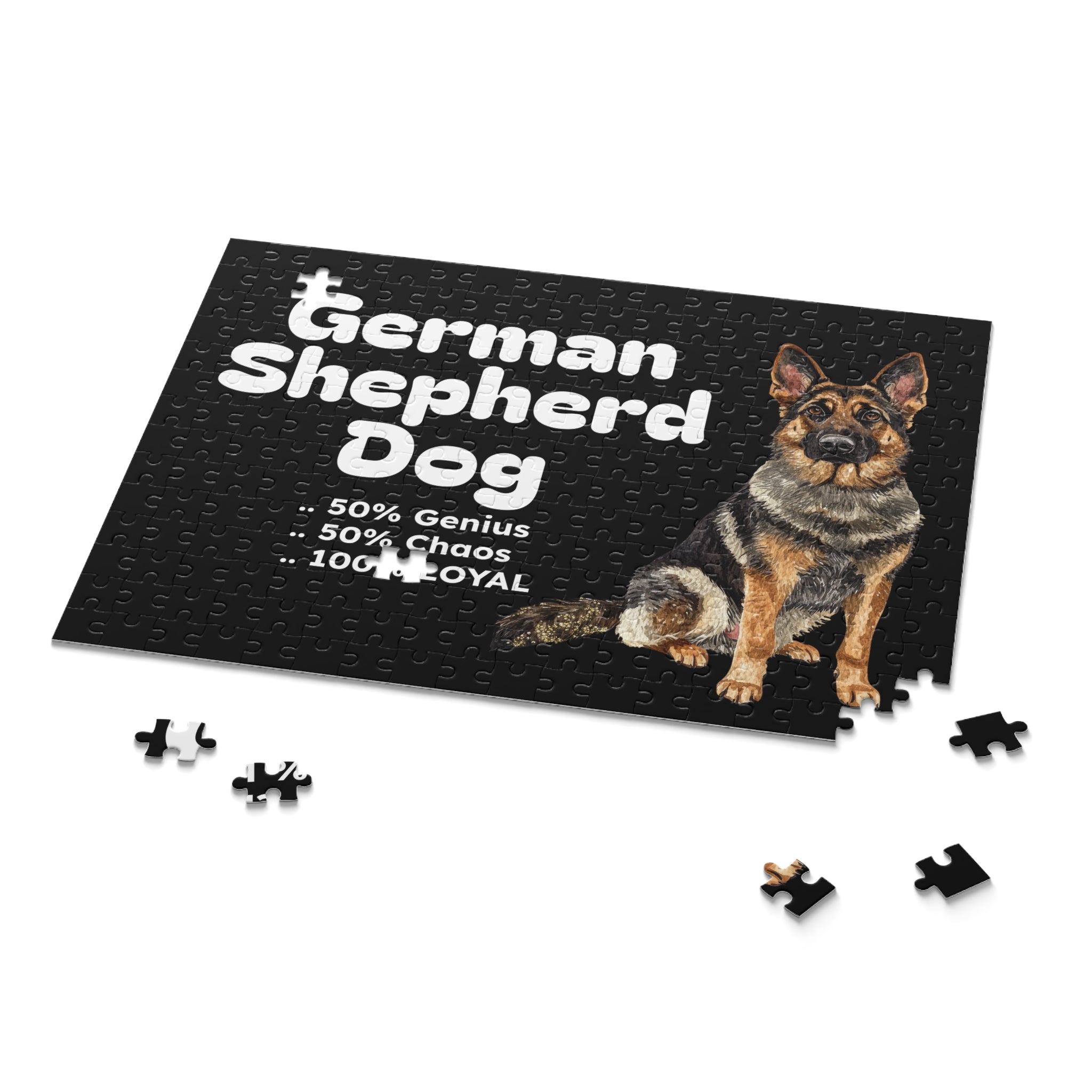 German Shepherd Dog Puzzle – 50% Genius 50% Chaos 100% Loyal (120/252/500 pcs)