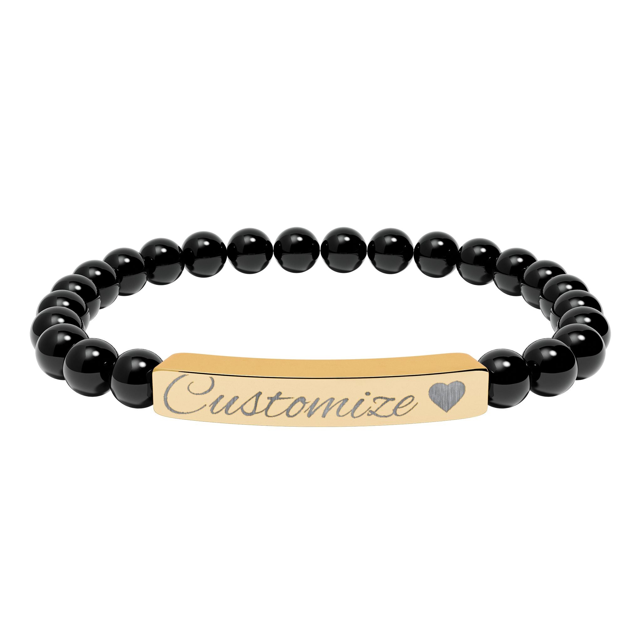 Custom Engraved Natural Stone Bar Bracelet